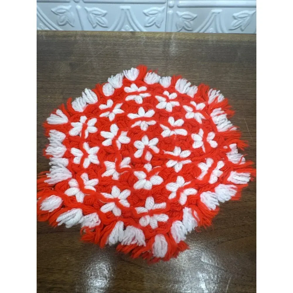 VTG 70’s Crocheted Reversible Hot Pad Trivet